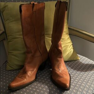 Franco Sarto Tan Leather Heeled Boots